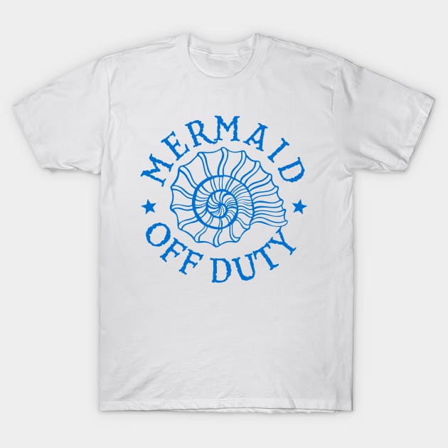 Mermaid Off Duty - blue T-Shirt by DavesTees